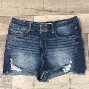 BKE Dark Blue Distressed Jean Shorts